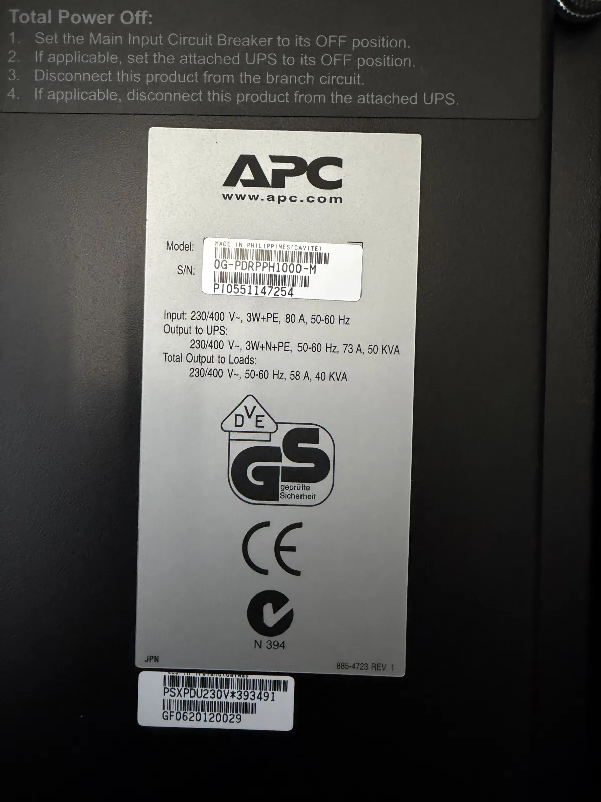 APC Symmetra PX UPS System with InfraStruxure Power Distribution & Management Cabinets
