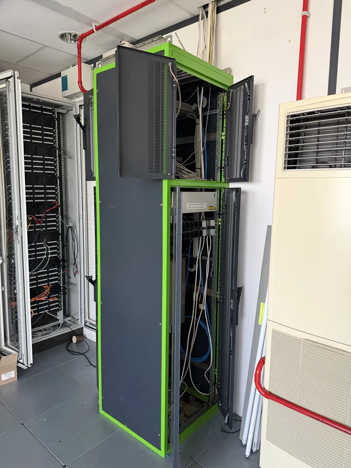 Used Data Center Server Rack Cabinets with Patch Panels