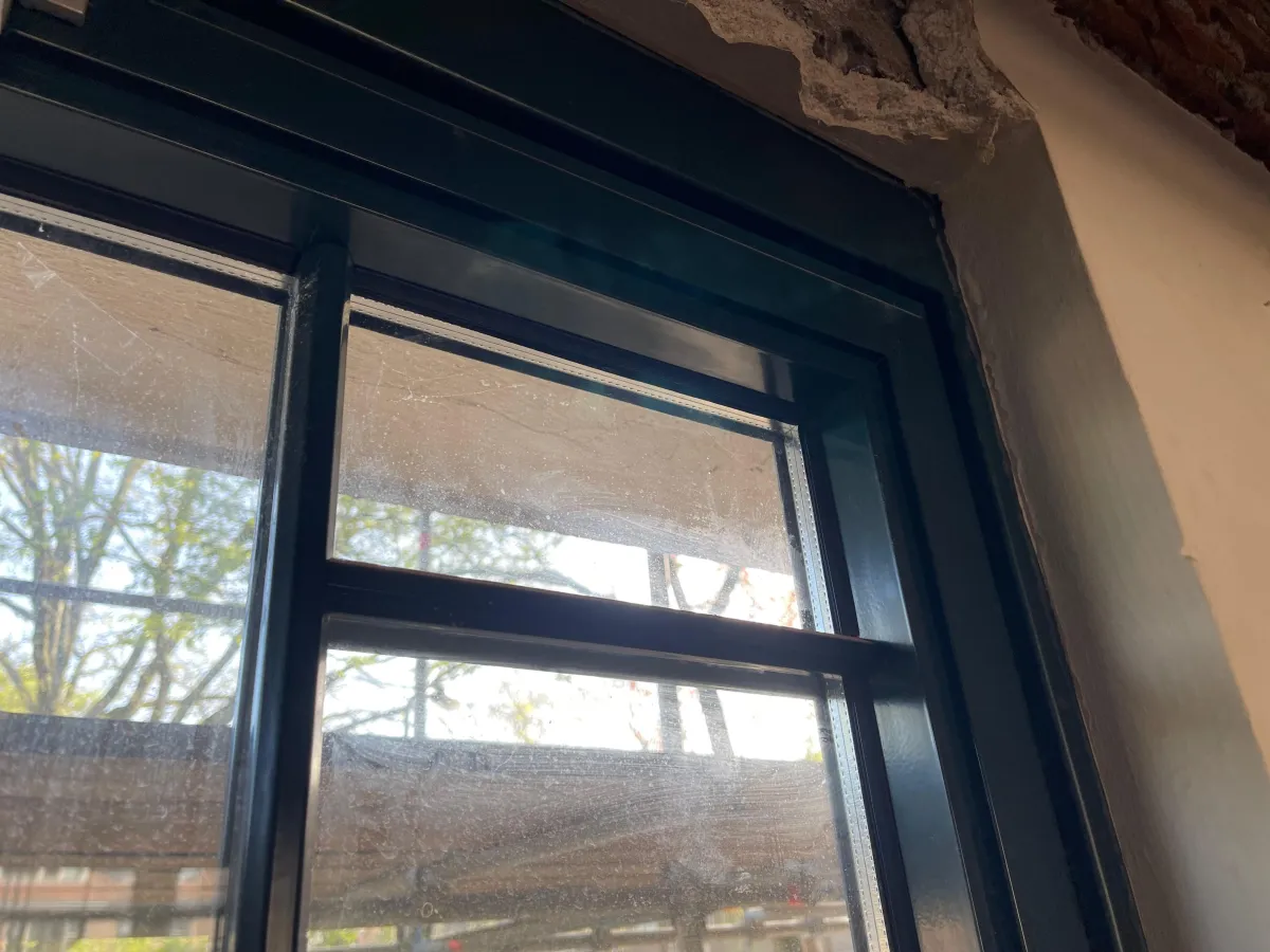 Dark green Framed Multi-Pane Window with Glazing Bars – Reclaimed