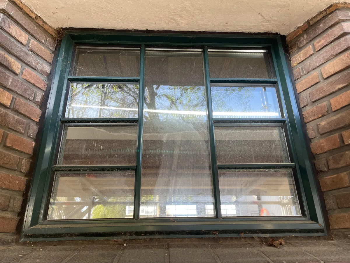 Dark green Framed Multi-Pane Window with Glazing Bars – Reclaimed