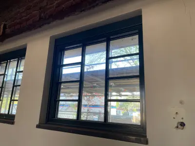 Dark Green Aluminium Multi-Pane Windows with Glazing Bars