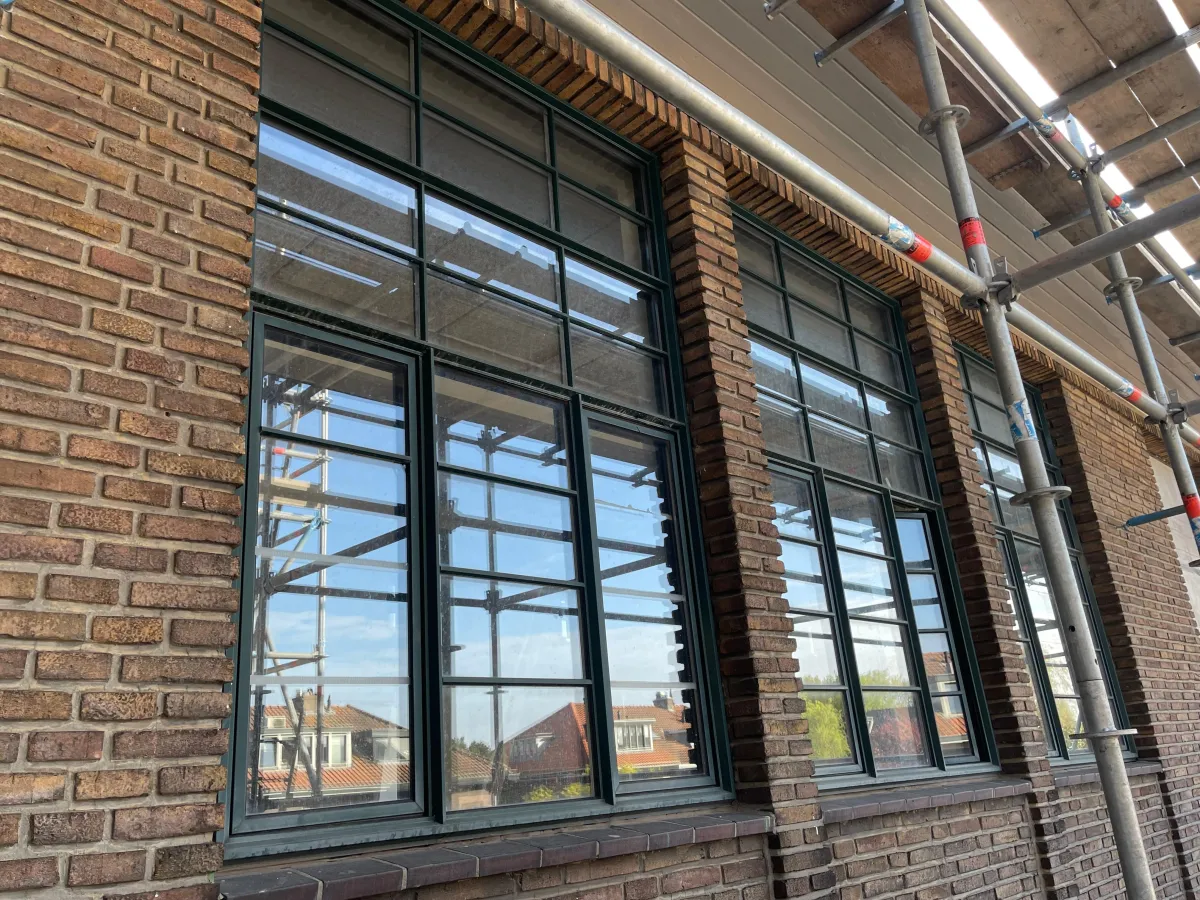 Dark Green Steel Frame Windows & Door Set – Architectural Series with Logo Hardware
