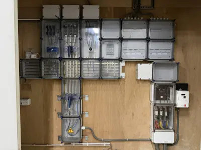Eaton IP65 Weatherproof Enclosure with Rotary Isolator Switch & Busbar Assembly