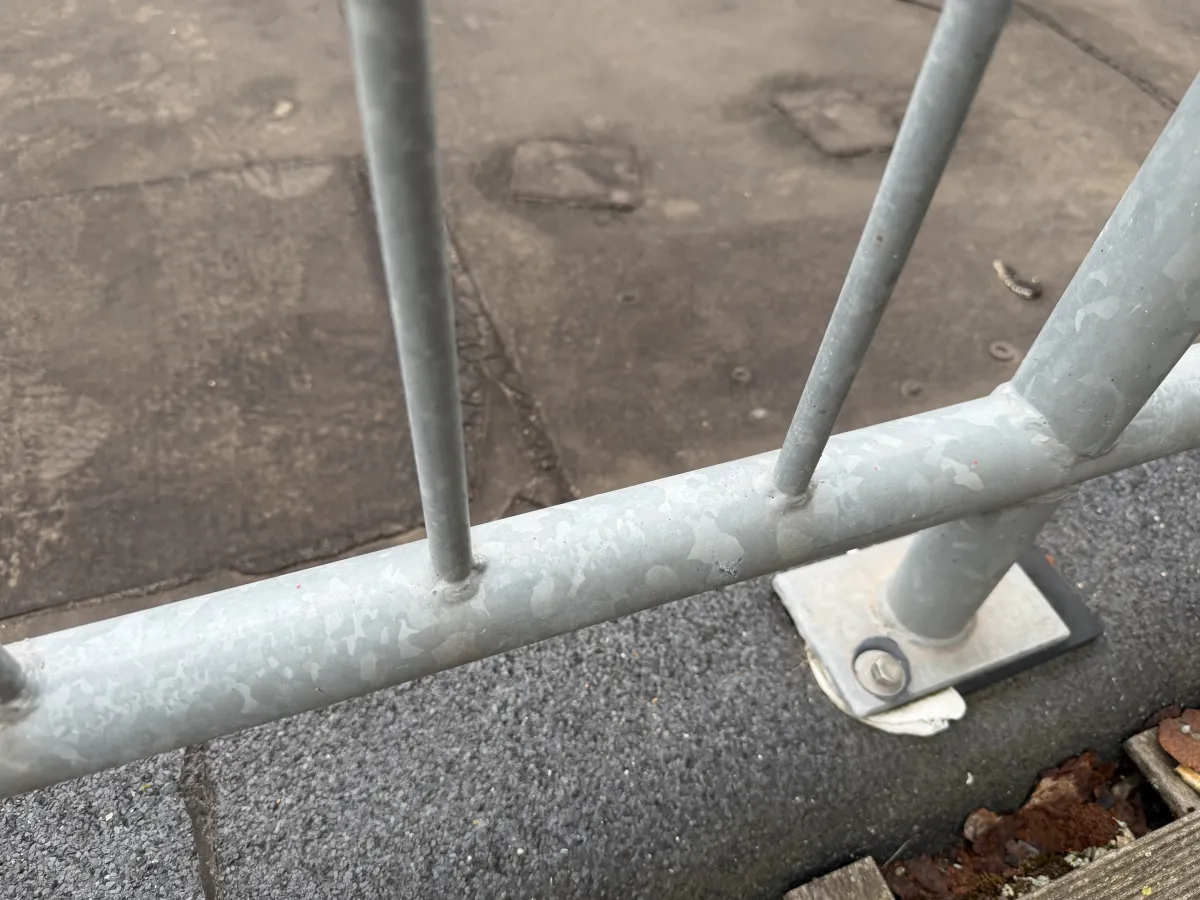 Galvanised Steel Crowd Control Barriers / Roof Safety Railings - Multiple Sections