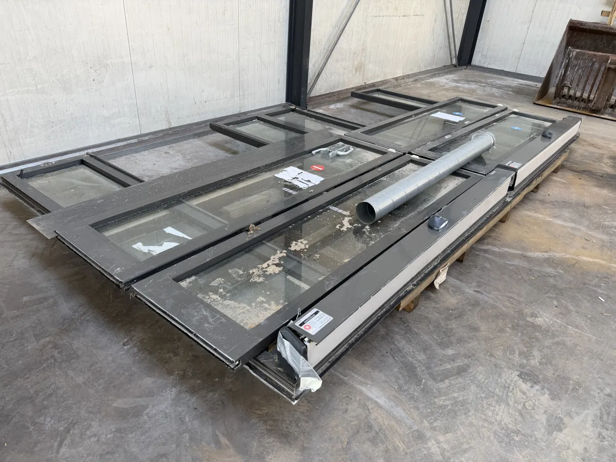 Large Aluminium Glazed Storefront Door & Window System – Dark Anthracite, Used