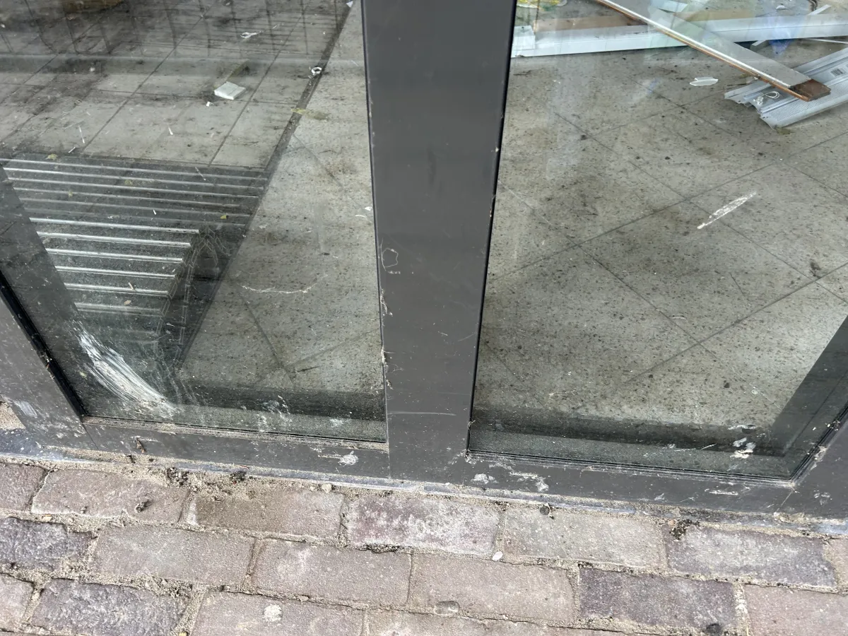 Large Aluminium Glazed Storefront Door & Window System – Dark Anthracite, Used