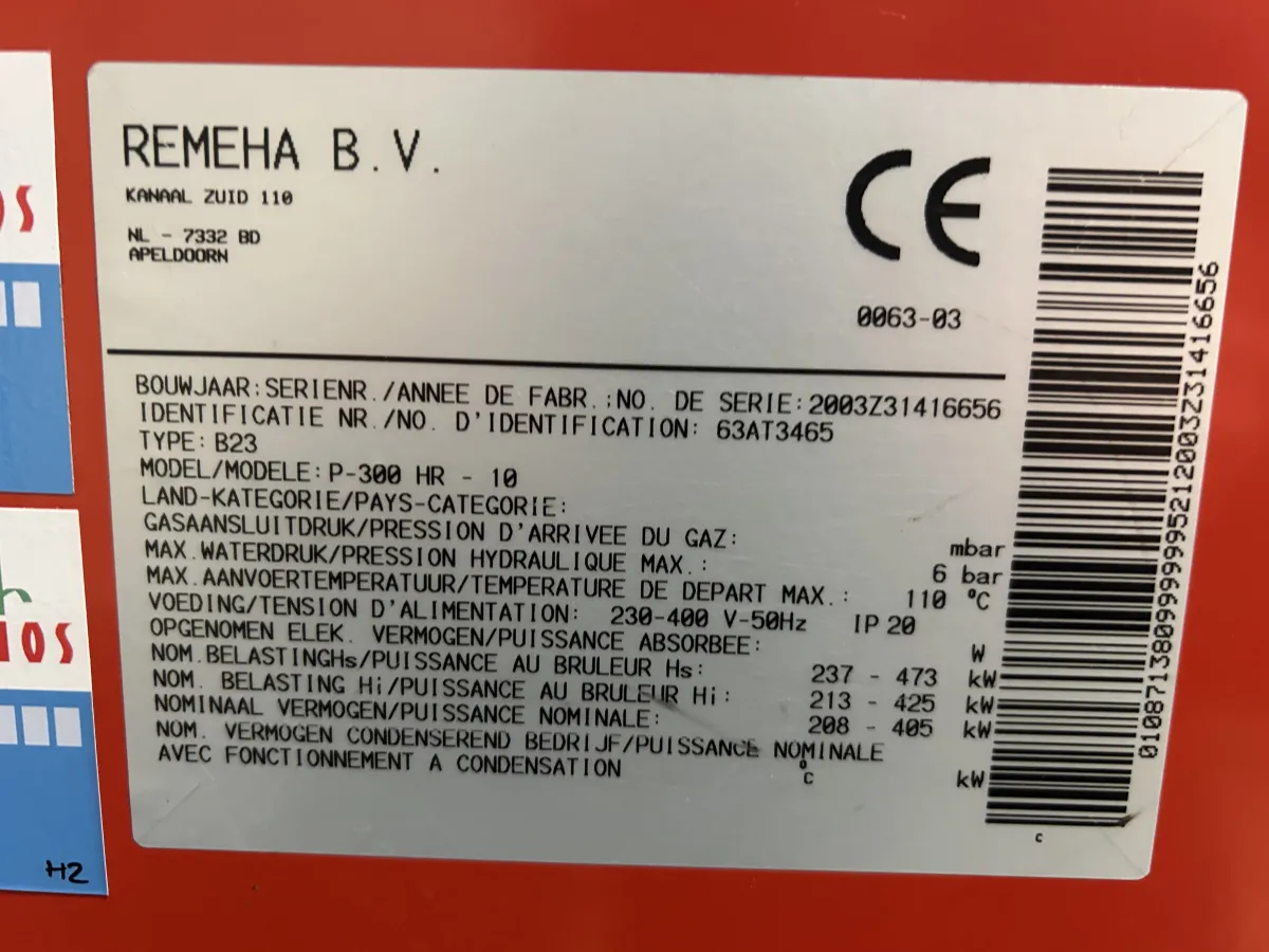 Remeha ECO 14-1 Commercial Gas Boiler Unit with Siemens SKD32 Actuator & Wilo Pump