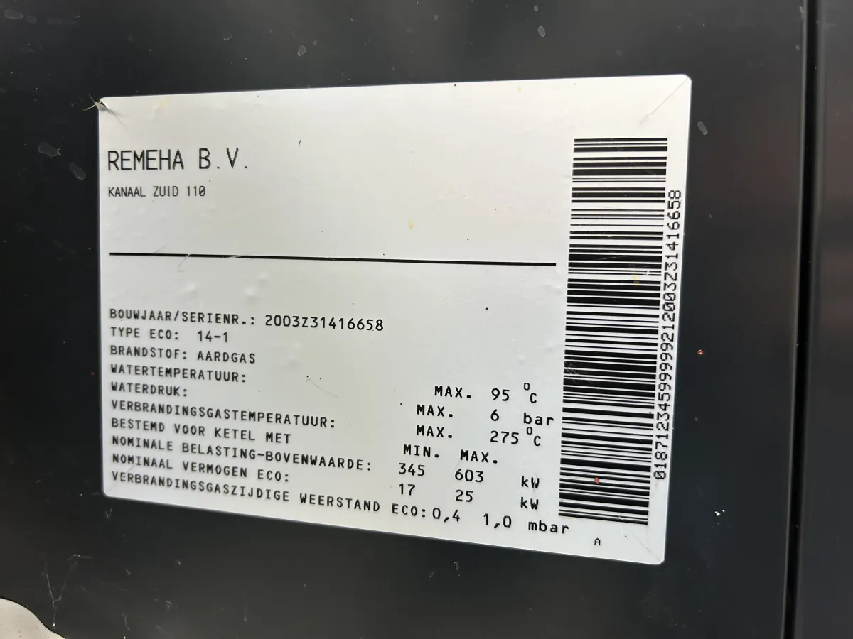 Remeha ECO 14-1 Commercial Gas Boiler Unit with Siemens SKD32 Actuator & Wilo Pump