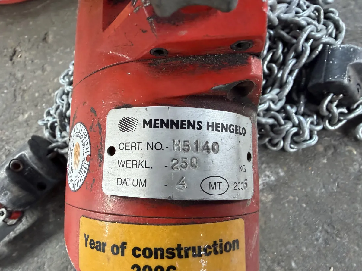 Hydraulic Chain Hoist with Remote Control & Hoses – Complete Set