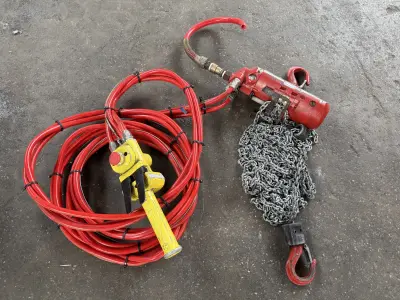 Hydraulic Chain Hoist with Remote Control & Hoses – Complete Set
