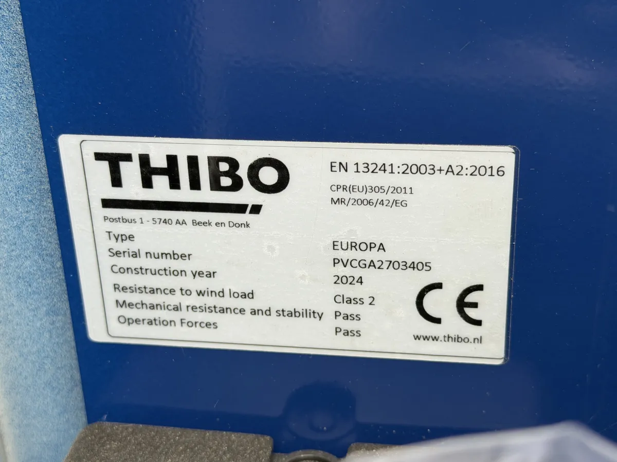 Thibo EUROPA Sliding Gate 2024 – Serial PVCGA2703405, Class 2, CE Certified
