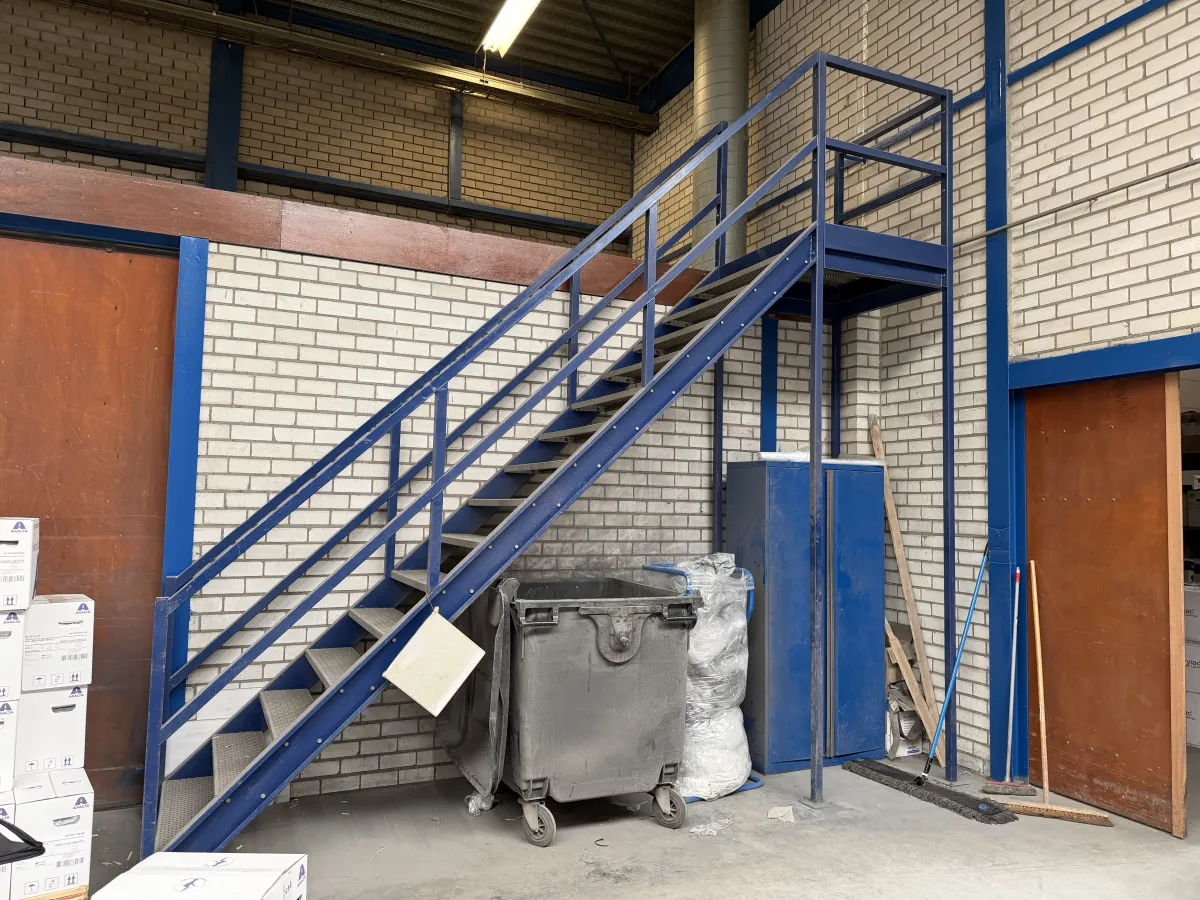 Industrial Steel Staircase with Perforated Steps FH: 3,41 mtr. W: 1,11 mtr.