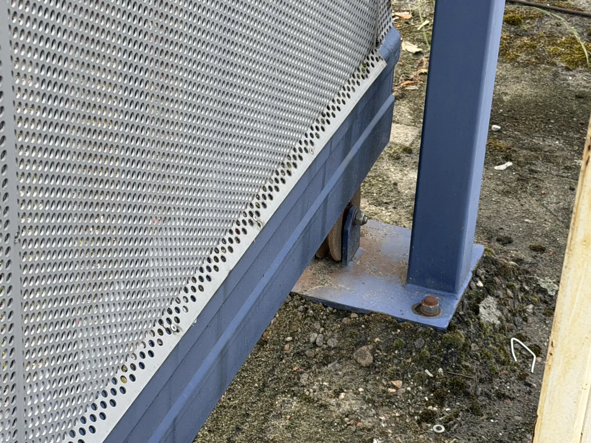 Motorised Industrial Sliding Gate, Perforated Mesh, 8,05 mtr Wide