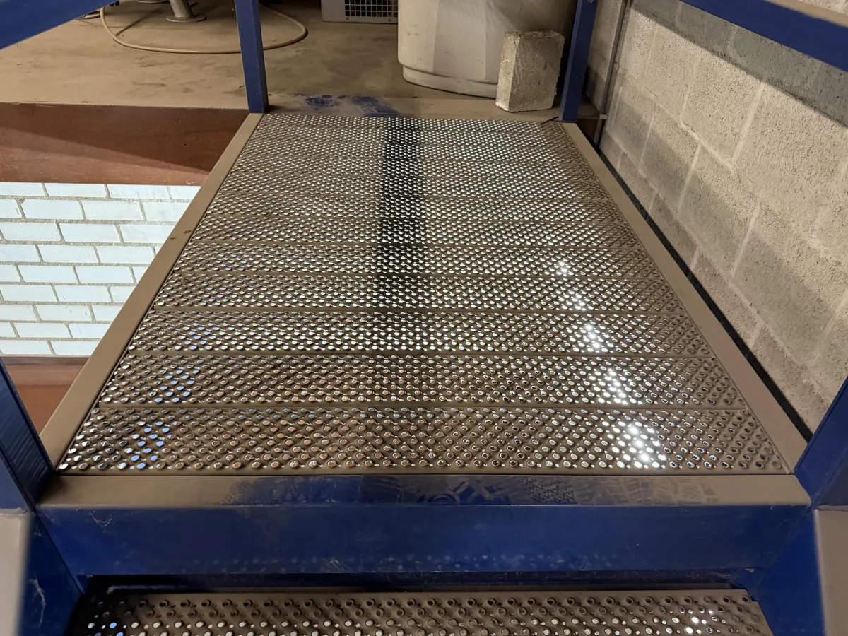 Industrial Steel Mezzanine Staircase FH: 3,23 mtr/ W: 1,10 mtr.