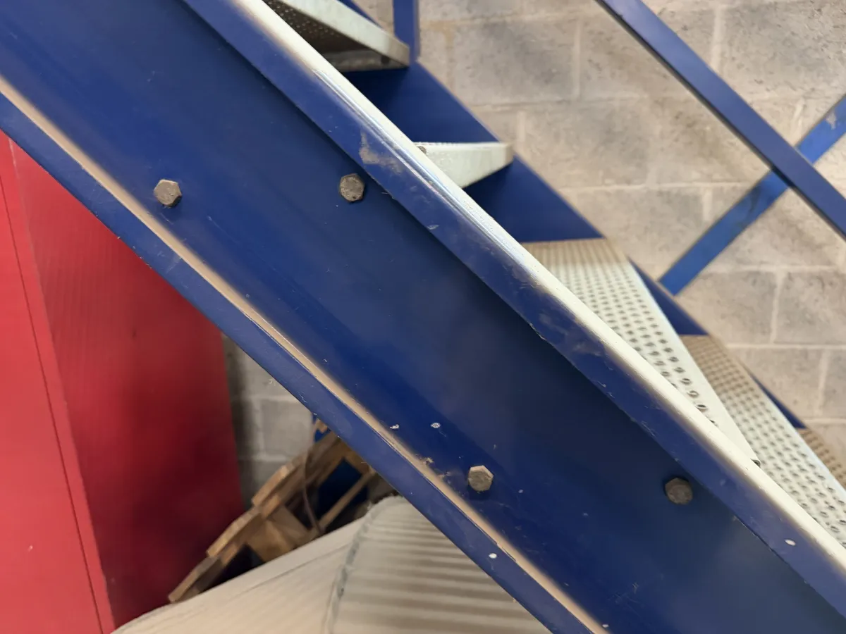 Industrial Steel Mezzanine Staircase FH: 3,23 mtr/ W: 1,10 mtr.