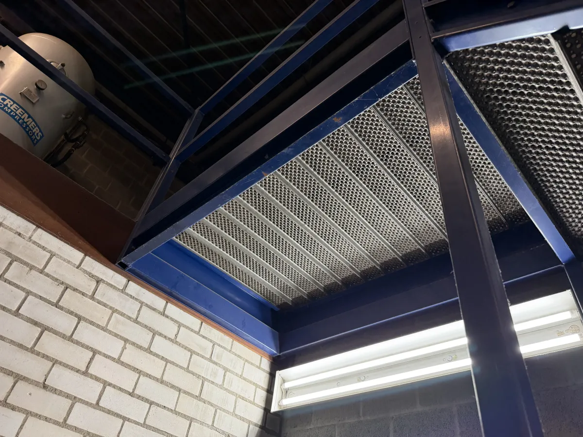 Industrial Steel Mezzanine Staircase FH: 3,23 mtr/ W: 1,10 mtr.