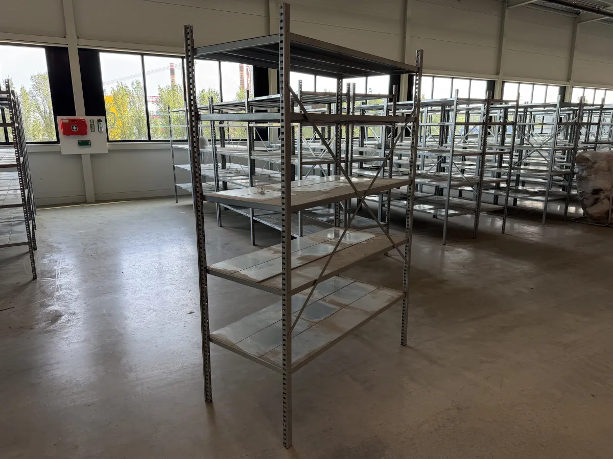 Galvanised Steel Shelving Units – Large Lot,