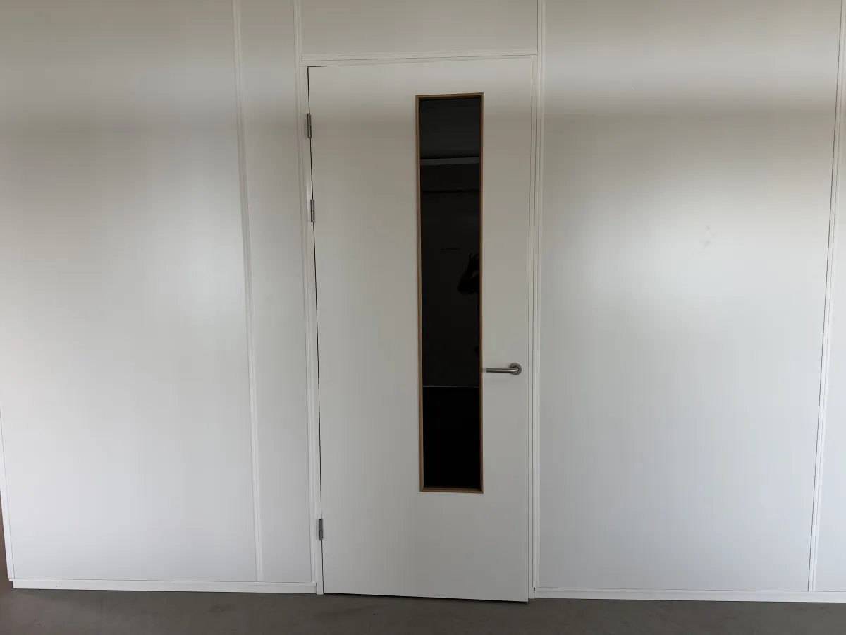 2021 Modular Office Partition System – White Sandwich Panels,  Multiple Doors