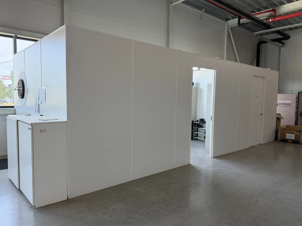 2021 Modular Office Partition System – White Sandwich Panels,  Multiple Doors