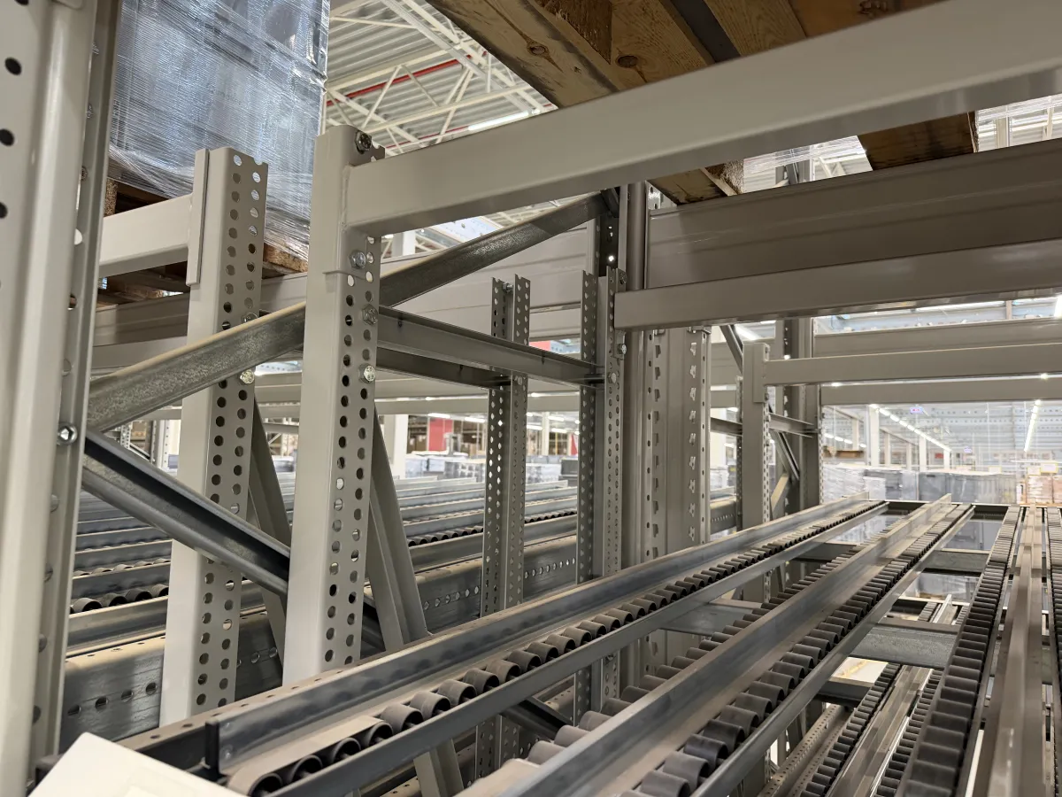 Flow Rack / Carton Live Storage Shelving Units – Roller Lane Pick System, 4-Level