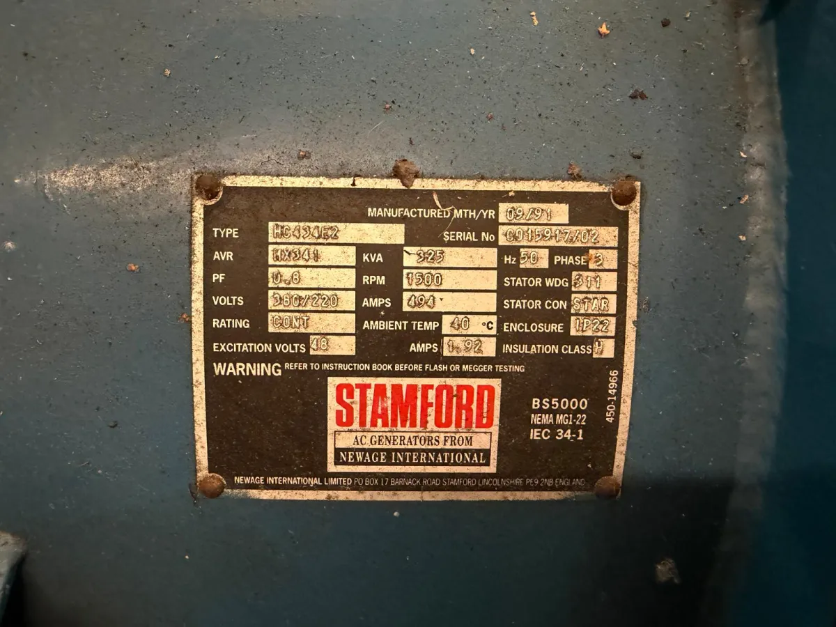 Stamford HC434E2 325 kVA AC Generator Set – 3-Phase, 380/220V, 50Hz
