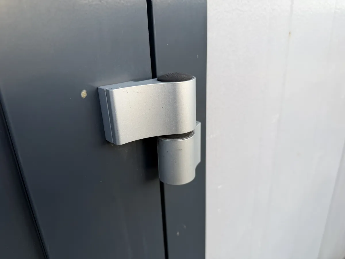 Dark Grey Steel Single Door with Lever Handle, Door Closer & Glass Panel – 1 unit